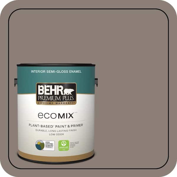 1 gal. Home Decorators Collection #HDC-NT-27B Wild Truffle Semi-Gloss Enamel EcoMix Plant-Based Interior Paint & Primer