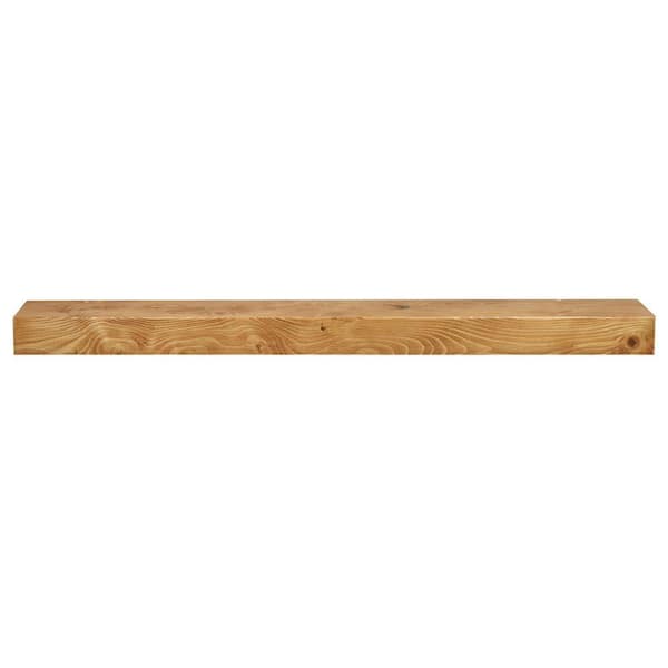 72 in. Aged Oak Smooth Timber Floating Shelf-Versatile Wood Mantel and Wall Shelf