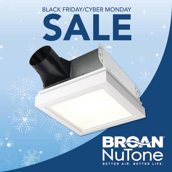 Roomside Series, Decorative, White Trim, 110 CFM, Roomside Ceiling Bathroom Exhaust Fan with LED Lighting, ENERGY STAR