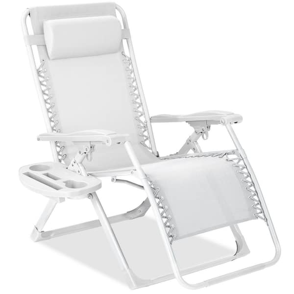 Snow Zero Gravity Folding Patio Recliner with Side Tray and Headrest