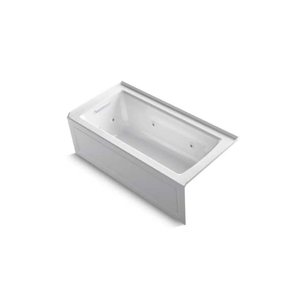 Archer 60 in. x 30 in. Whirlpool Bathtub with Left Drain in White
