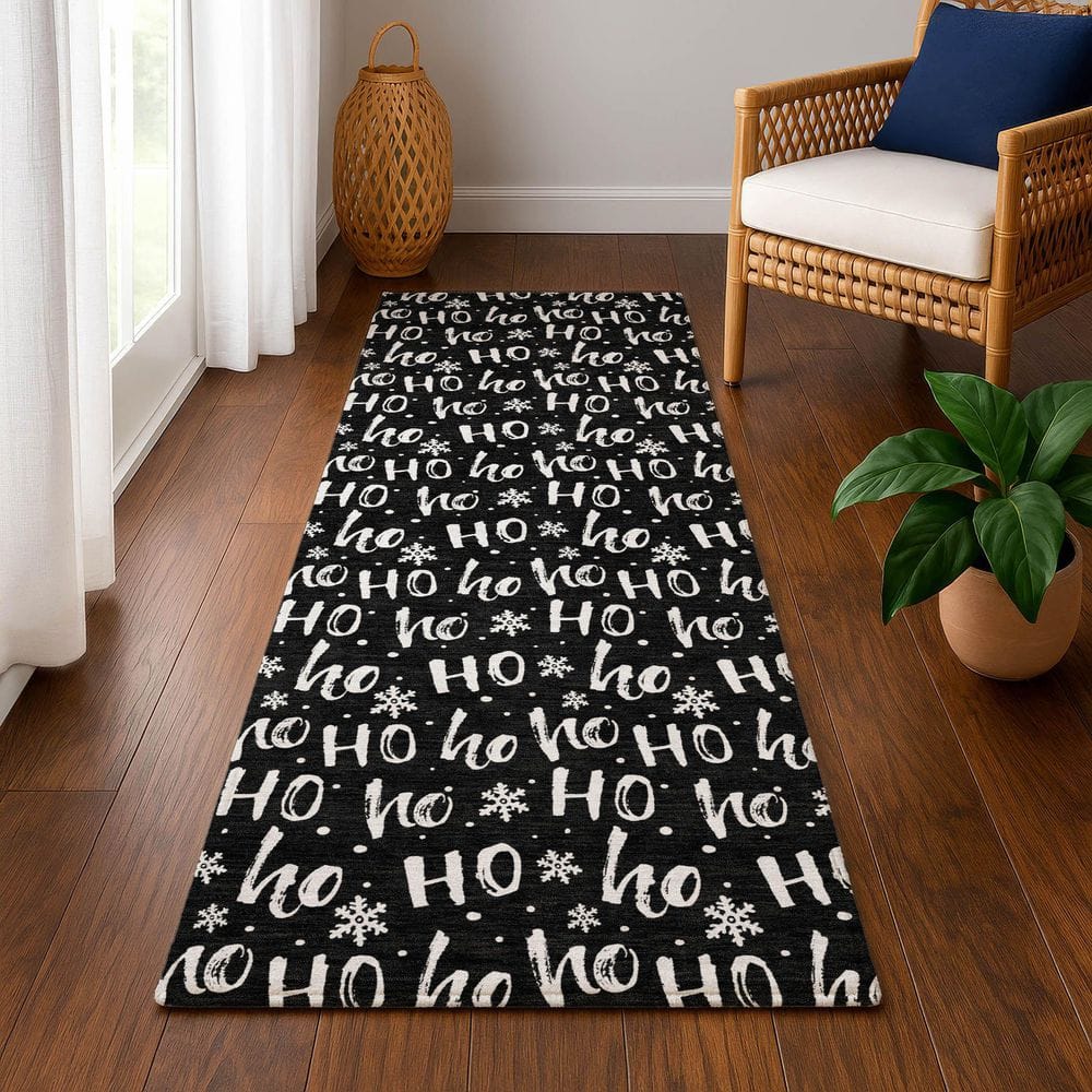 Mayfield Premium Machine Washable Abstract AMF1814 Black 2 ft. 3 in. x 7 ft. 6 in. Runner Rug price history on PriceWatchPro
