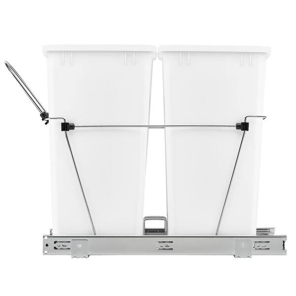 Rev-A-Shelf RV-18KD-13C-S Double 35 Quart Pullout Kitchen Waste Containers