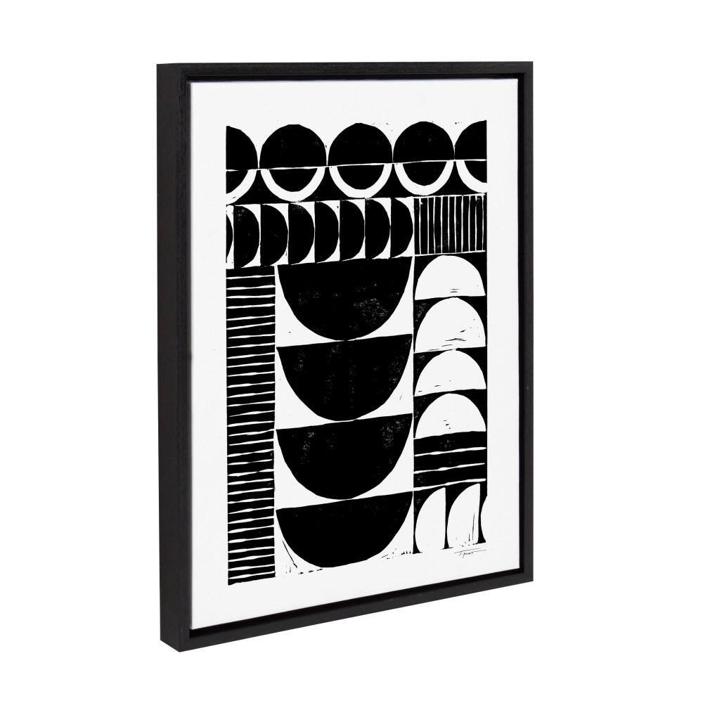 Sylvie Black and White Abstract Canvas Print with Frame