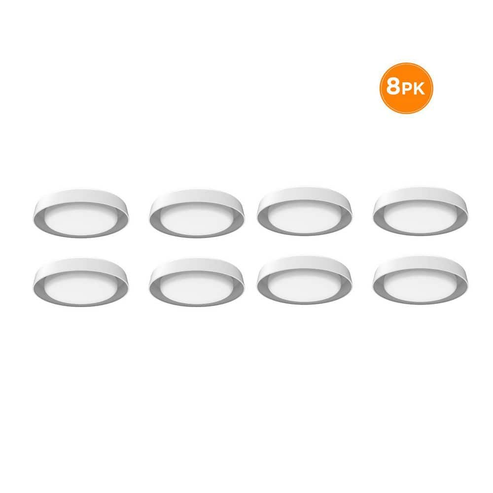 8-Pack CENTURY 16 in. LED Flush Mount Ceiling Light, 1800LM, 22W, Selectable 3000K 4000K 5000K, White, Drum Shade price history on PriceWatchPro