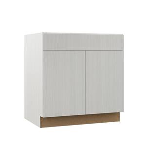Designer Series Edgeley Assembled 33x34.5x23.75 in. Sink Base Kitchen Cabinet in Glacier