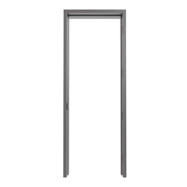 FORTIS DOORS 42 in. x 96 in. Gray Primed Left-Hand Steel Knock Down Door Frame with 180-Minute Fire Rating and ASA Strike Prep