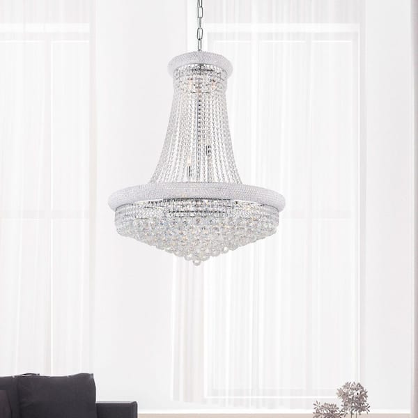 Empire 19 Light Down Chandelier With Chrome Finish
