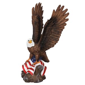 Eagle on USA Flag Statue