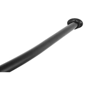 Vintage 64-1/2 in. Adjustable Curved Shower Rod in Black