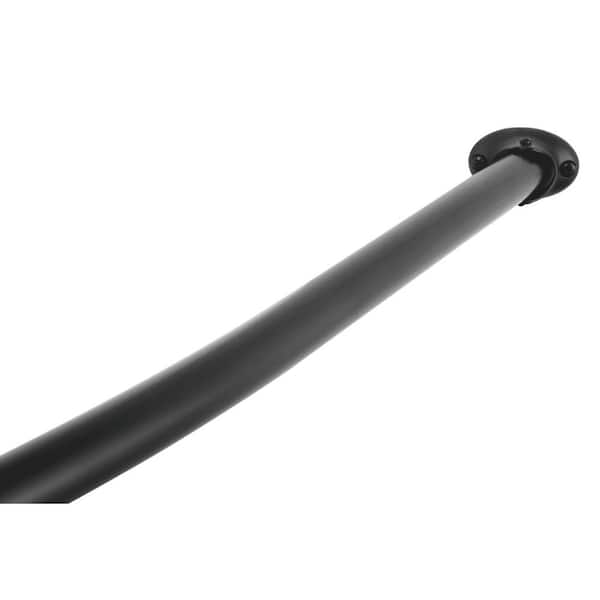 Adjustable Curved Shower Rod, Matte Black Shower Curtain Rod Curved