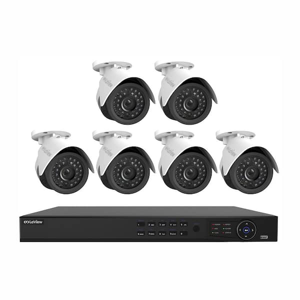 LaView 8-Channel Full HD IP Indoor/Outdoor Surveillance 2TB NVR System (6) 1080P Camera with Free Remote View and Digital Zoom