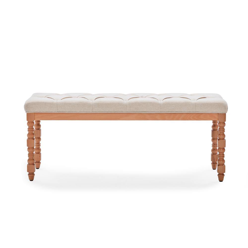Uixe White Indoor Bench with Padded Seat 18.7 in. x  45.5 in. x 16 in. FOP-GDBEN-BG