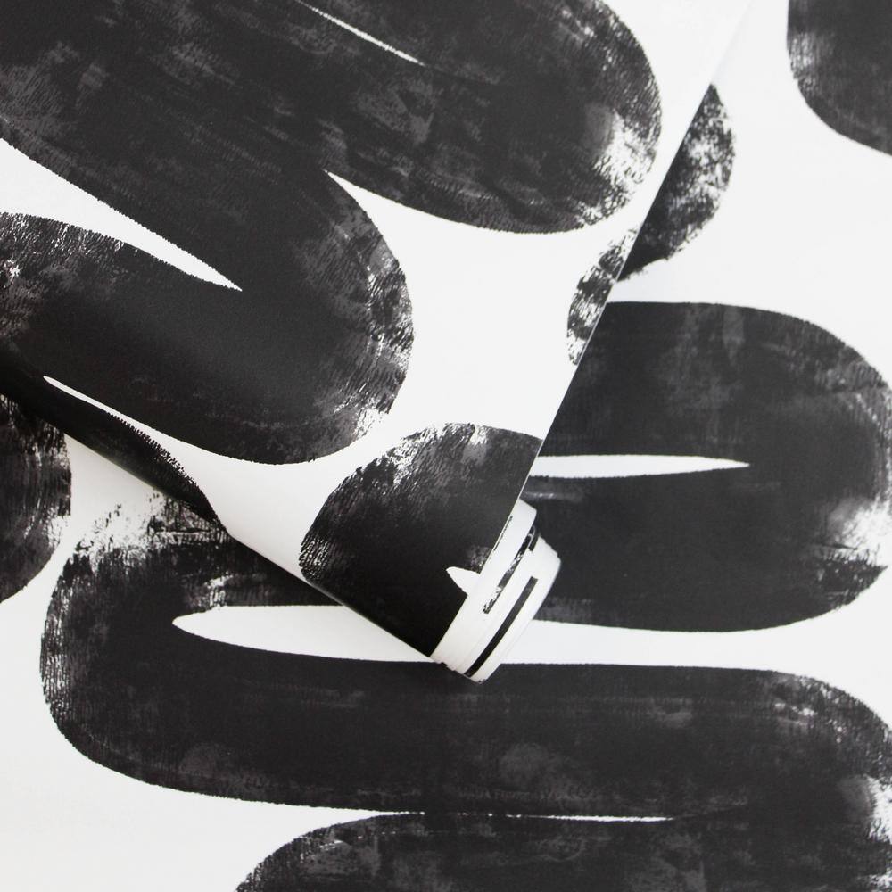 Black and White Abstract Peel and Stick Wallpaper