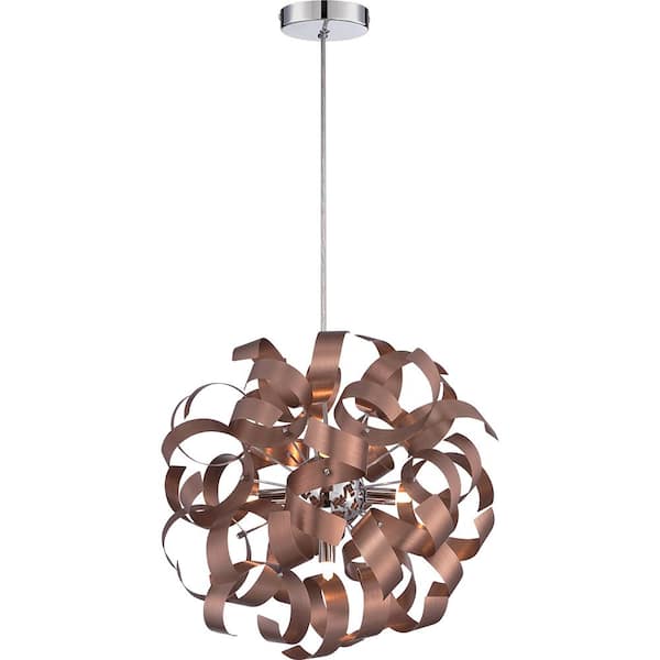 Quoizel Ribbons 5-Light Satin Copper Pendant