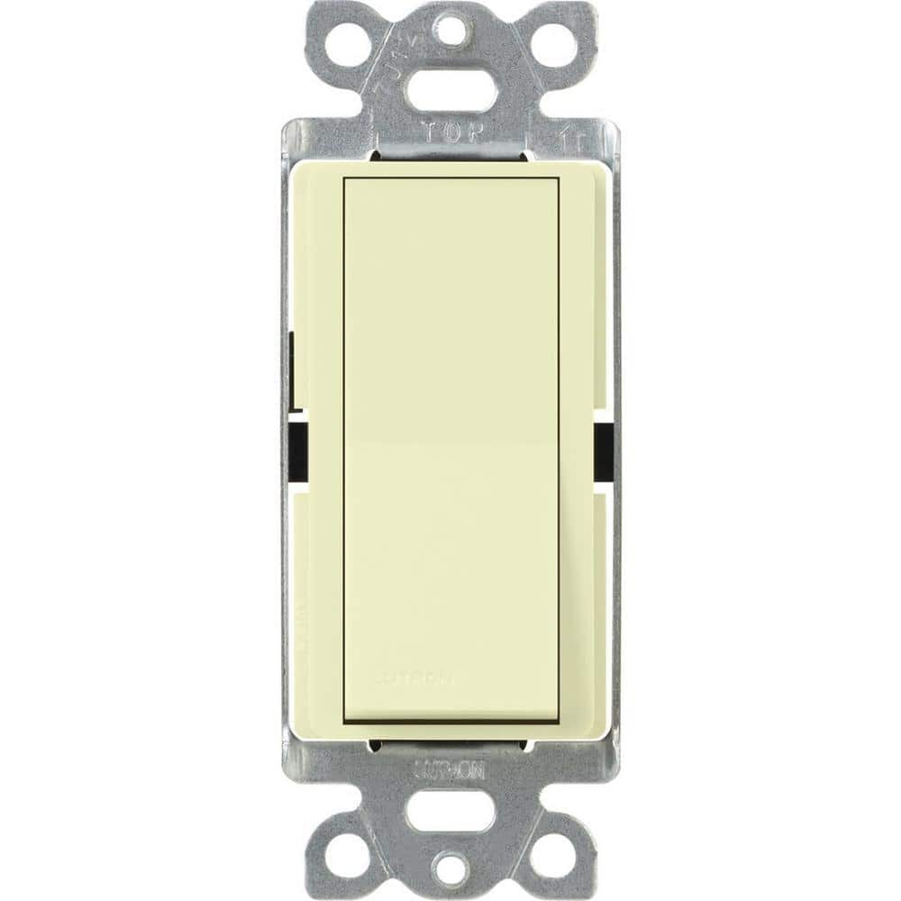 Lutron Claro On/Off Switch with Locator Light, 15 Amp/3 Way, Almond (CA-3PSNL-AL)