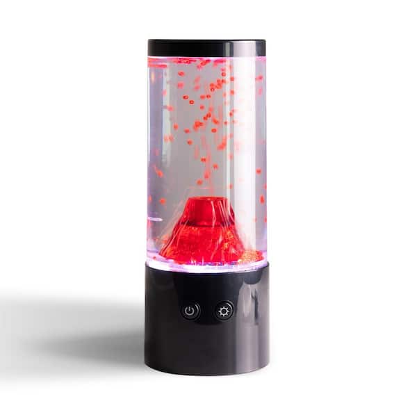 9 in. Multi-Color USB Powered 3-Watt Integrated T10 LED Bulb Volcano Mood Lamp with Motion Mini Orbs