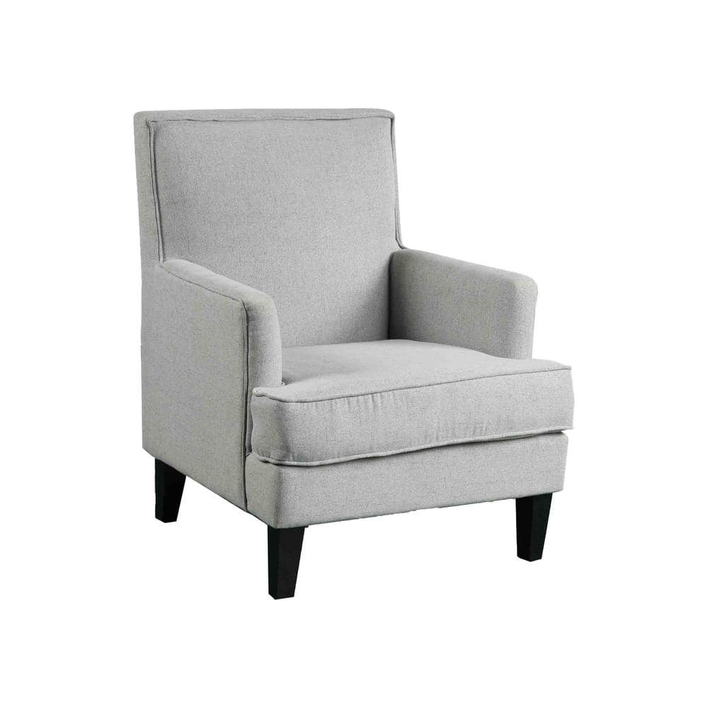 26 in. Light Gray Hercules Linen Arm Chair with Nailhead Trim