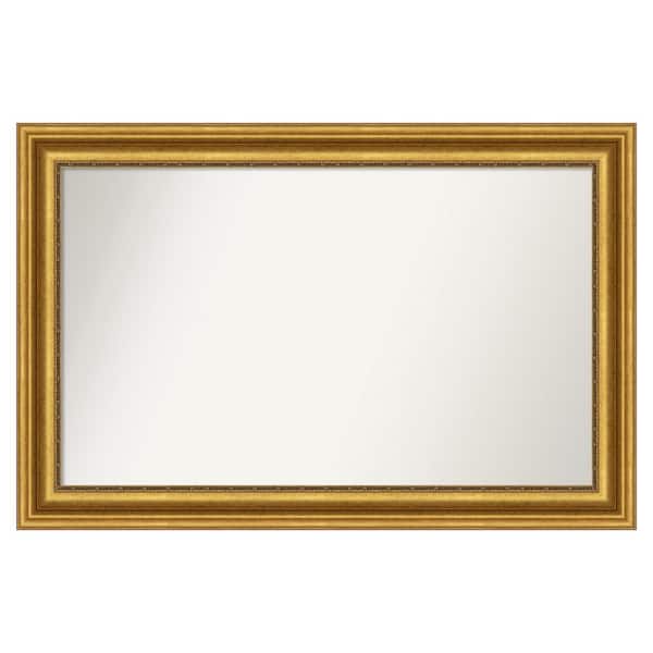 Amanti Art Parlor Gold 43.75 in. W x 28.75 in. H Custom Non-Beveled Recycled Polystyrene Framed Bathroom Vanity Wall Mirror