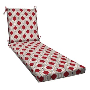 Outdoor Chaise Lounge Chair Cushion Soraya Scarlet Red