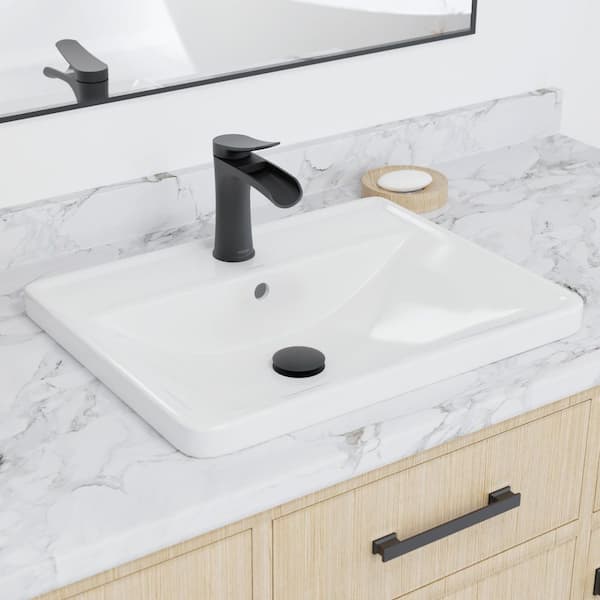Valera 20 in. Top Mount Vitreous China Bathroom Sink in White with Overflow Drain