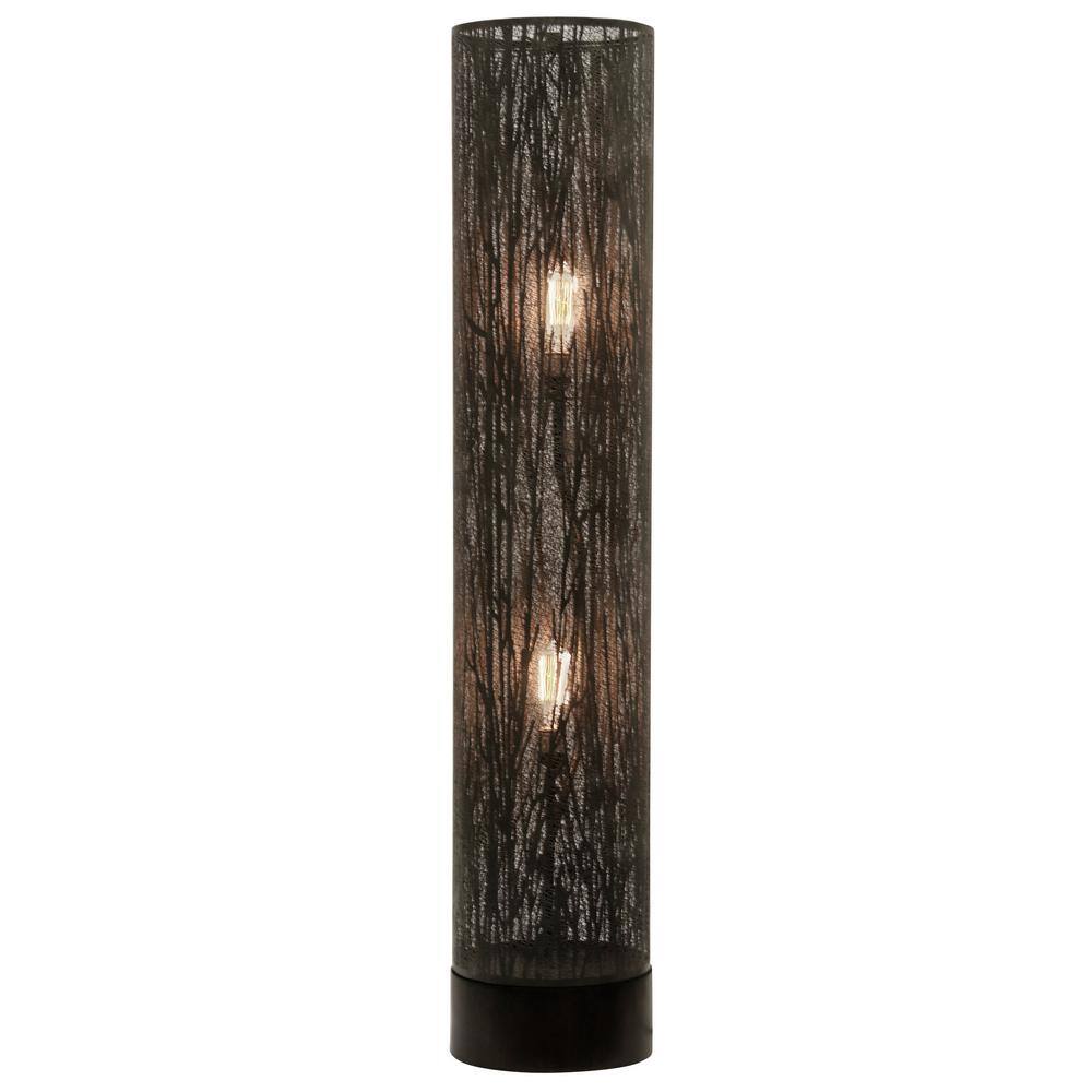 Berkley 50" Silver Steel Torchiere Floor Lamp with Tree Design