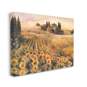 Tuscany Sunflower Floral Painting on 16x20 Canvas