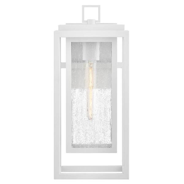 HINKLEY - Republic 1-Light Textured White Hardwired Outdoor Wall Lantern Sconce