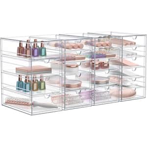 Stackable 20-Drawers Cosmetic Organizer Clear