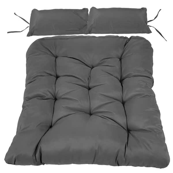 Sunnydaze Sunnydaze Andrei Double Egg Chair Replacement Cushion Set - Dark Gray
