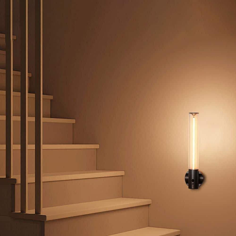 Gray Cylinder Battery Operated Dimmable LED Wall Sconce