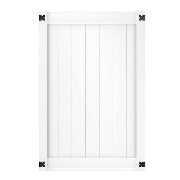 Veranda Pro Series 4 ft. W x 6 ft. H White Vinyl Woodbridge Privacy Fence Gate