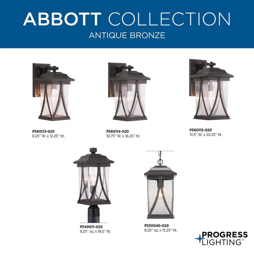 Antique Bronze Outdoor Lantern Sconce with Seeded Glass