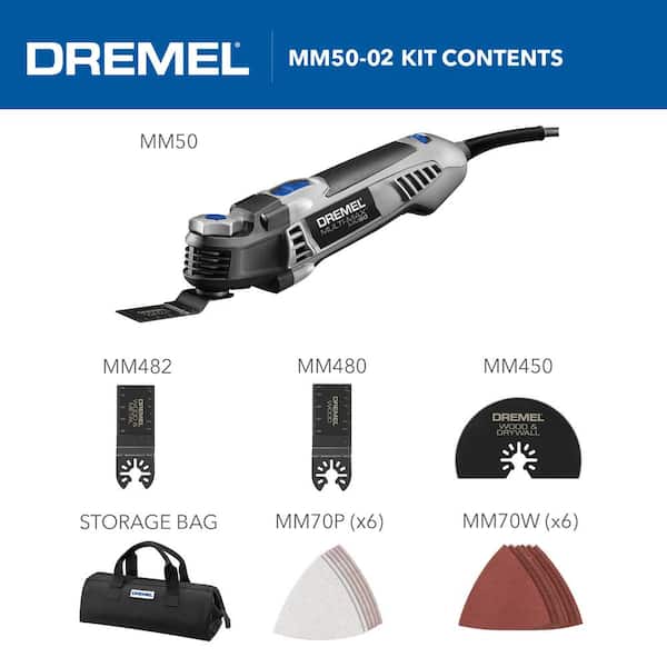 Multi-Max MM50 5 Amp Variable Speed Corded Oscillating Multi-Tool Kit with 16 Accessories and Storage Bag
