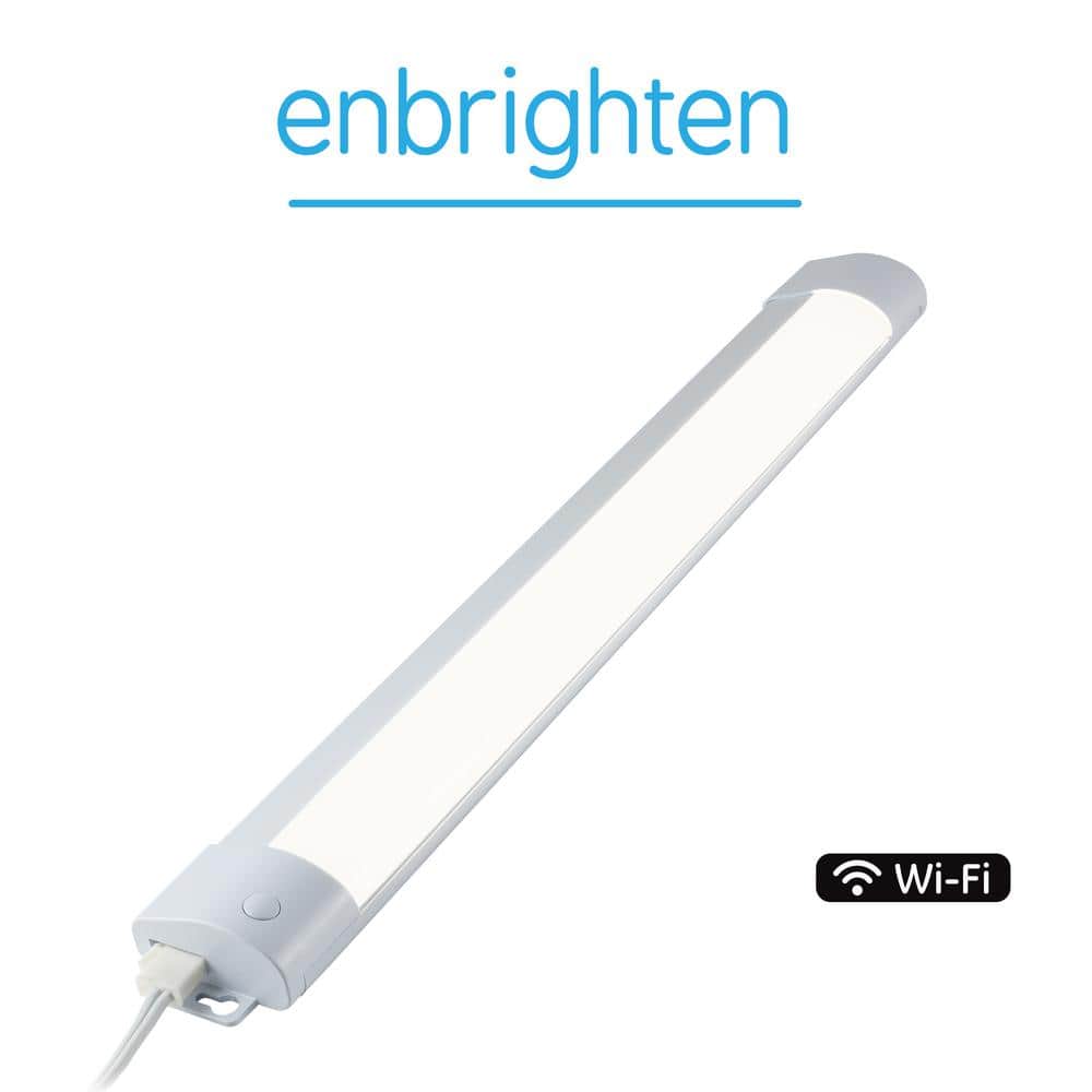 Enbrighten 18 in. Dimmable Linkable LED Wi-Fi Under Cabinet Light Fixture, White