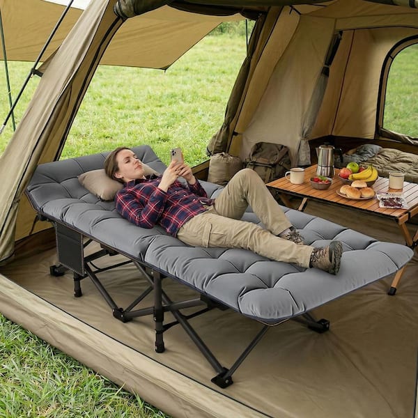 BOZTIY Folding Camping Cot, Heavy-Duty Sleeping Cots with Carry