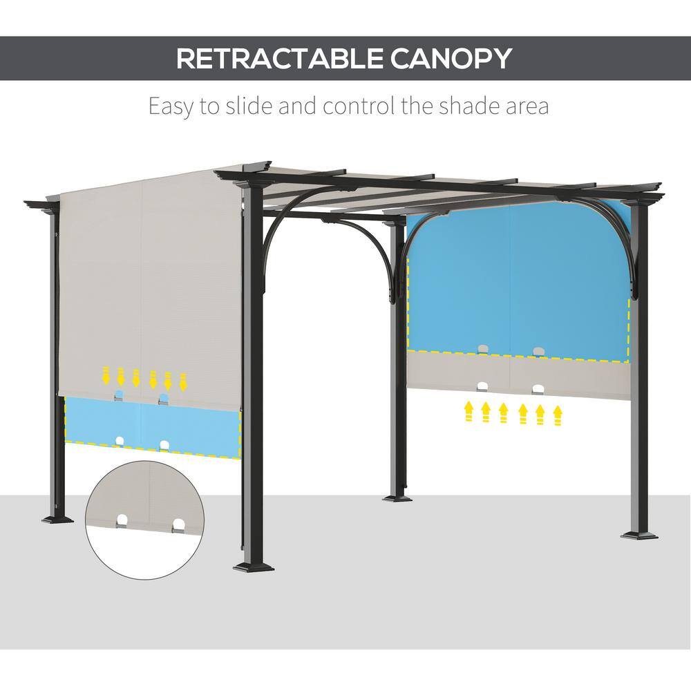 Outsunny 10' x 10' White Steel Frame Patio Pergola