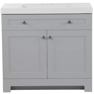 Everdean 36.50 in. W x 18.75 in. D Bath Vanity in Pearl Gray with Cultured Marble Vanity Top in White with White Basin