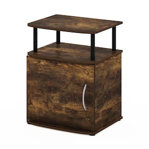 18.9 in. JAYA Utility Design Amber Pine/Black Rectangle Wood End Table