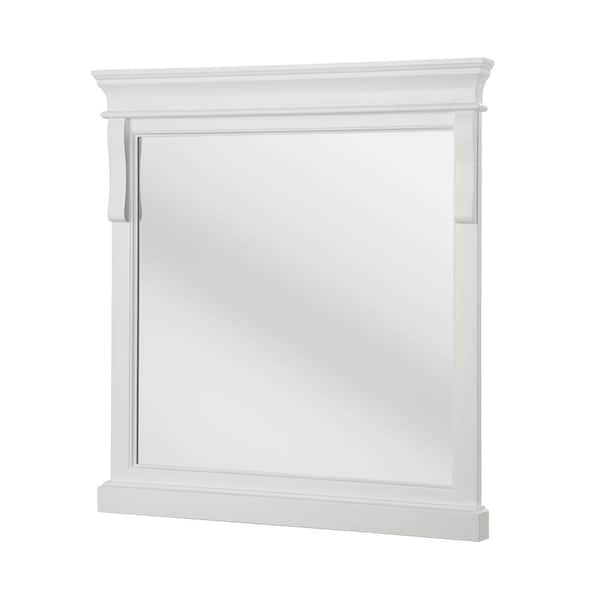 Home Decorators Collection 30 In W X, White Framed Bathroom Mirror 24 X 30