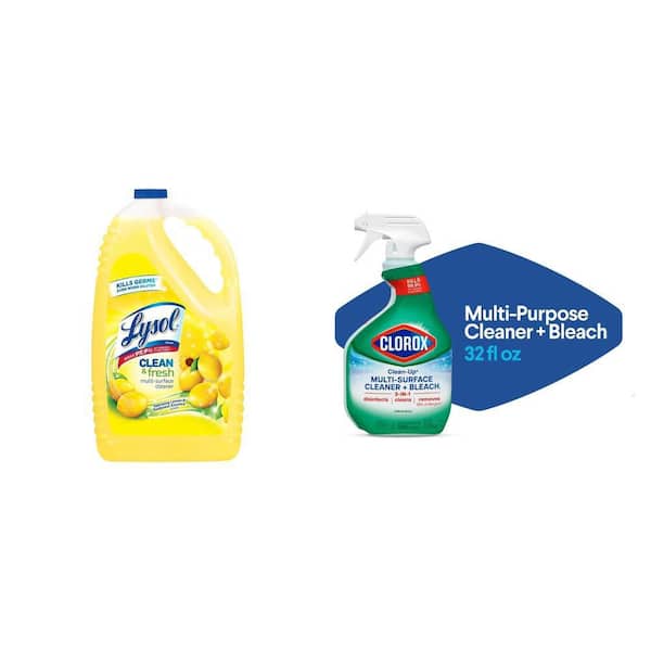 144 oz Multi-Surface Cleaner, Lemon and Sunflower and 32 oz Clean-Up All-Purpose Cleaner with Bleach Spray Combo