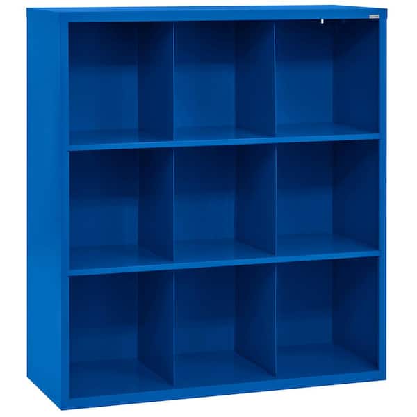 Sandusky Steel 9-Cube Organizer in Blue (52 in. H x 46 in. W x 18 in. D)