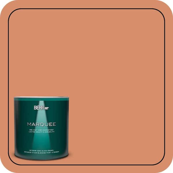 BEHR MARQUEE 1 qt. #MQ4-38 Balcony Sunset One-Coat Hide Semi-Gloss Enamel Interior Paint & Primer