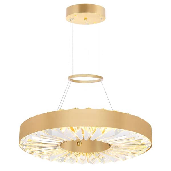 Bjoux 1 Light Integrated LED Chandelier With Sun Gold Finish