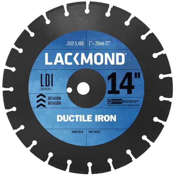 Lackmond 14 in. Segmented Diamond Blade for Cutting Ductile Iron Pipe