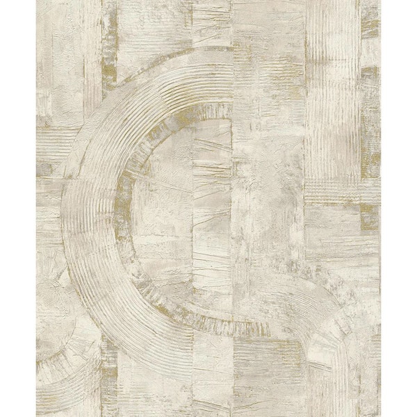 Advantage Abe White Cream Geo Wallpaper Sample
