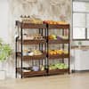 BYBLIGHT Ahlivia Rustic Brown 29 in. W Display Cabinet Wood Fruit