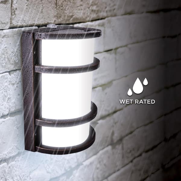 Commercial Electric 850 Lumens Integrated LED Bronze Dusk to Dawn