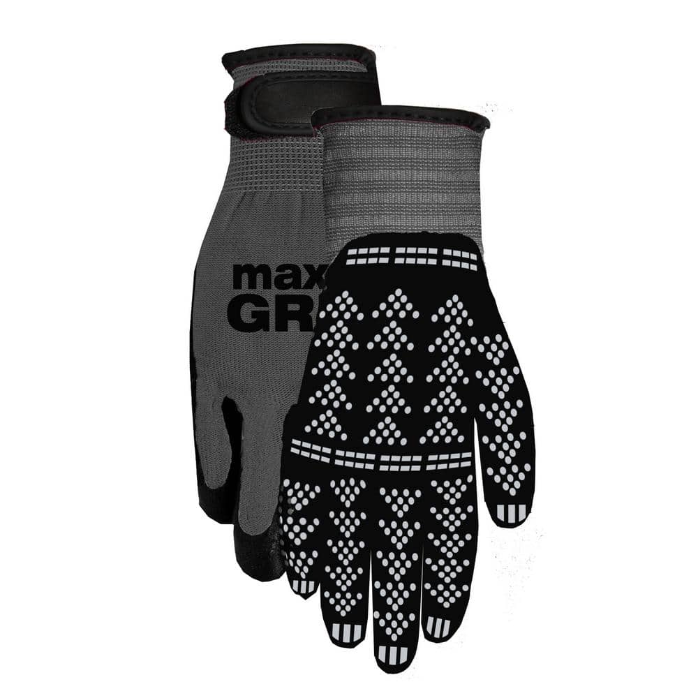 MidWest Gloves & Gear, Unisex, 3 Pack of Grey Advanced Max Grip