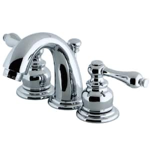 English Country 2-Handle 8 in. Widespread Bathroom Faucets with Plastic Pop-Up in Polished Chrome